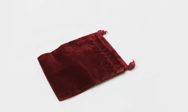Burgundy Velveteen Drawstring Bag: 3" x 4"-107951