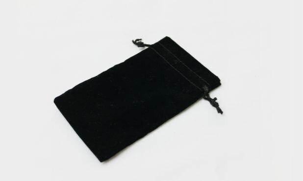 Black Velveteen Drawstring Bag: 3" x 4-7/8"-107952