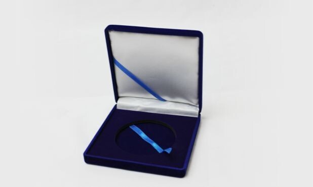 Blue Velvet Coin Box for 3" Coin-107967