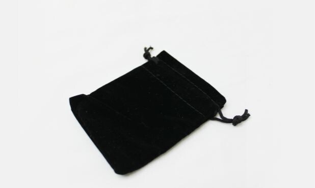 Black Velveteen Drawstring Bag: 3" x 4"-107953