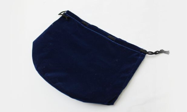 Blue Velveteen Drawstring Bag: 9-1/4" x 7"-107949