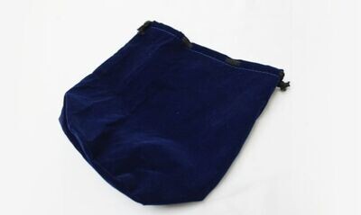 Blue Velveteen Drawstring Bag: 8" x 8"-107948
