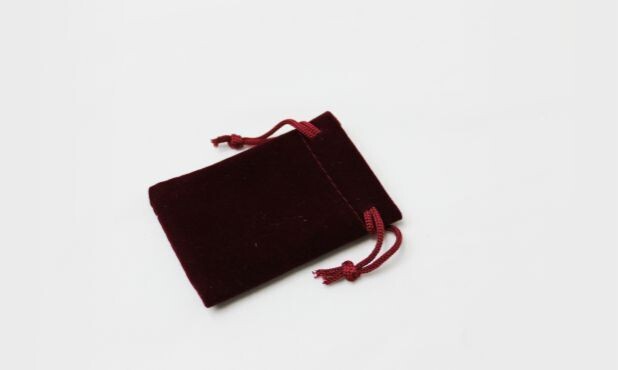 Burgundy Velveteen Drawstring Bag: 2" x 2"-107950