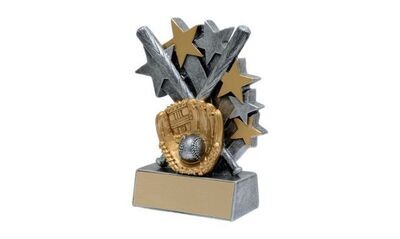 Star Blast Baseball Sculpture: 4-3/4"-100363
