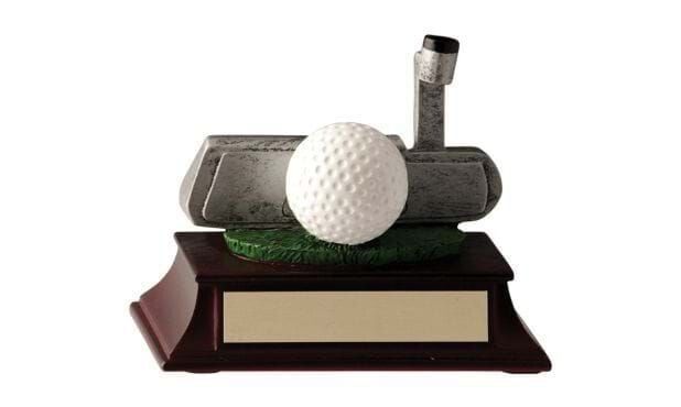 Putter and Ball Golf Sculpture: 4"-102011