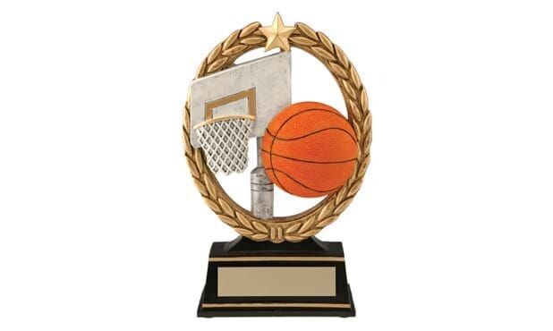 Gold Wreath Basketball Sculpture: 6-1/2"-102517