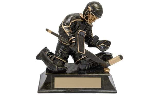 Aztec Gold Hockey Goalie Sculpture: 6"-102579