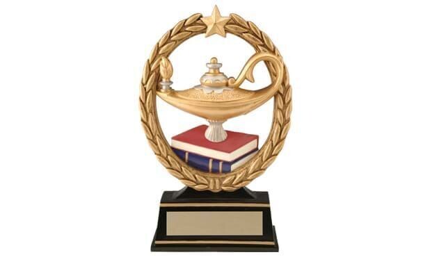 Gold Wreath Lamp of Knowledge Sculpture: 6-1/2"-102607