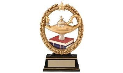 Gold Wreath Lamp of Knowledge Sculpture: 6-1/2"-102607