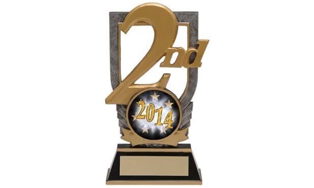 2nd Place Sculpture with 2" Insert Holder: 7-1/8"-102740
