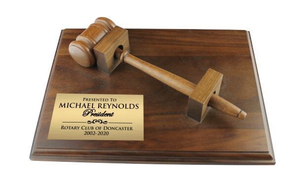 Genuine Walnut Gavel Plaque and Gavel Set: 12" x 9"-100354