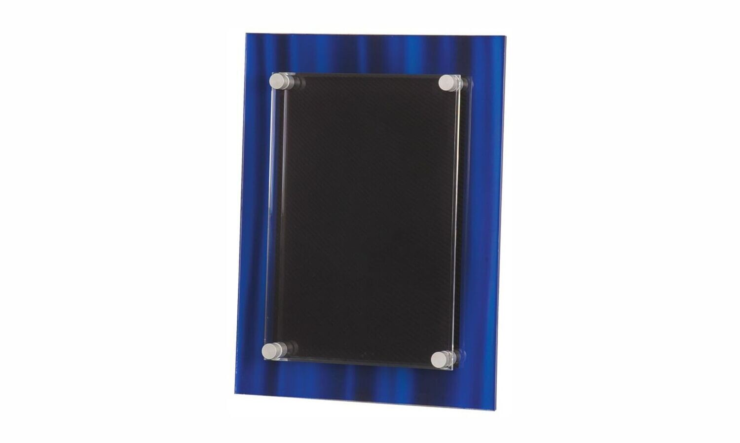 Blue Glass Plaque with Floating Acrylic Award: 9" x 12"-108330