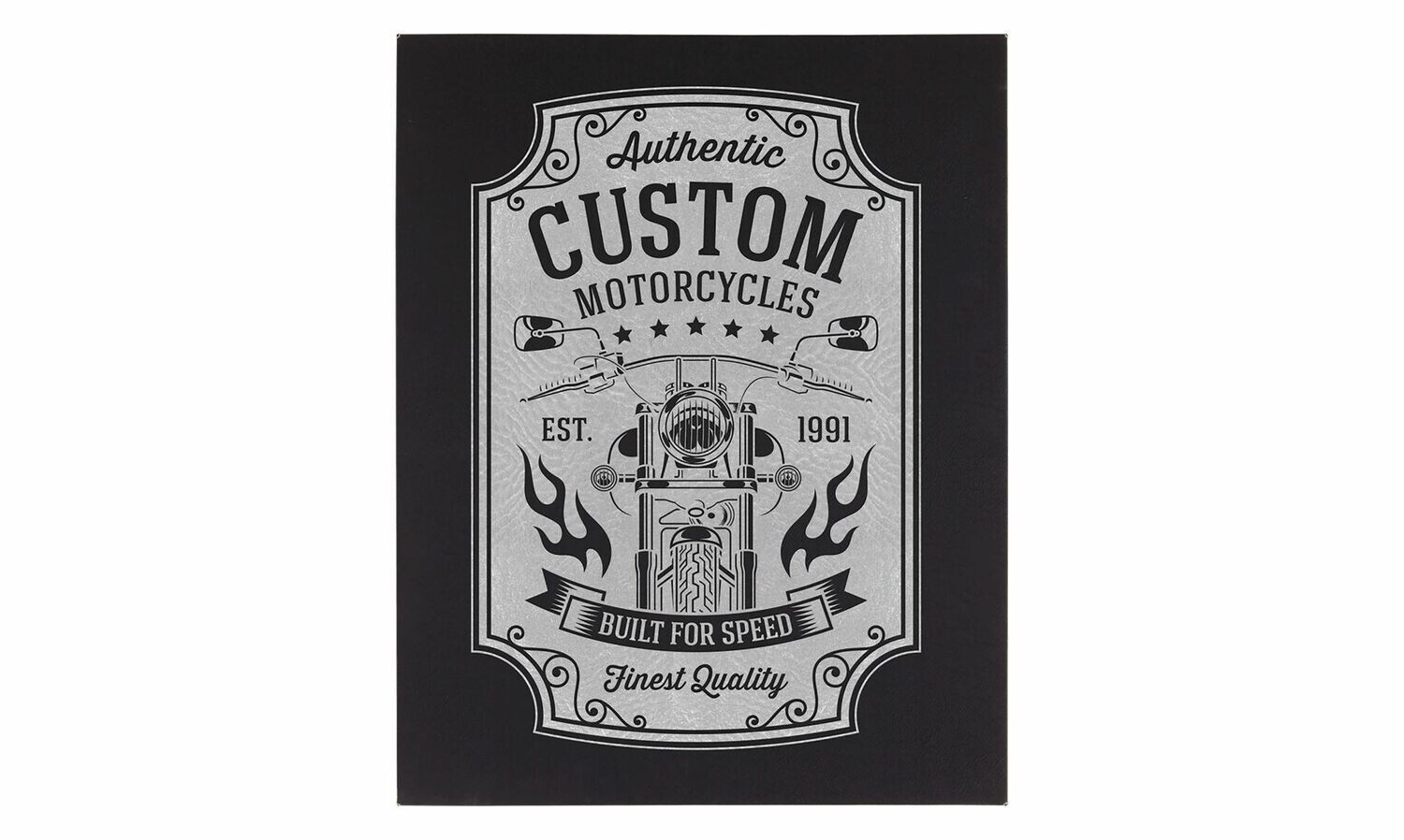Leatherette Wall D??cor - Black/Silver: 16" x 20"-108325