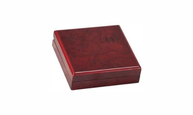 Rosewood Finish Medal Box: 4-1/4" x 4-1/4"-108141