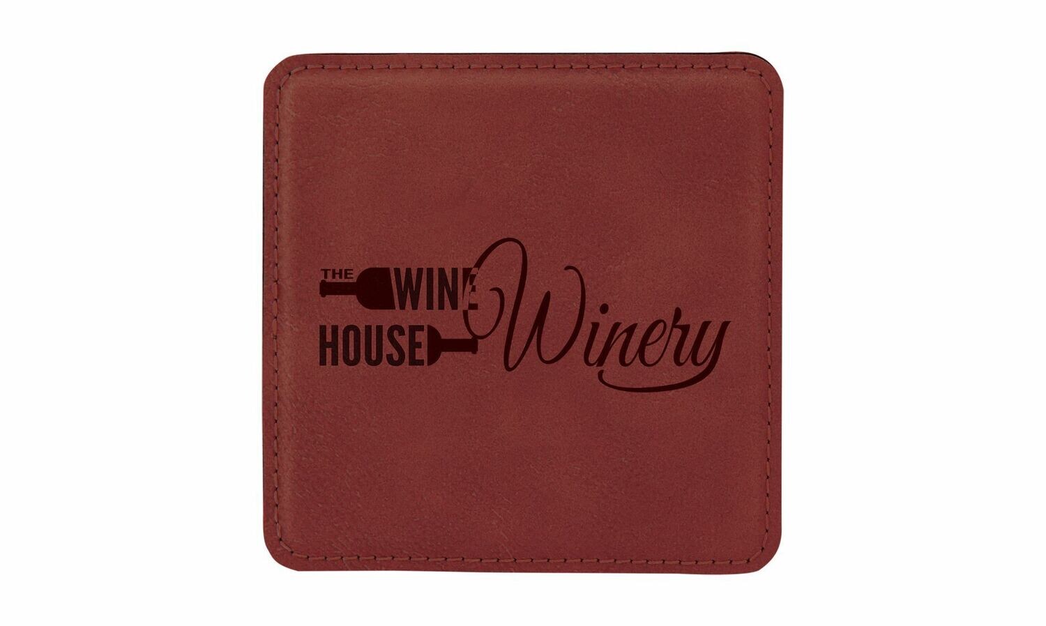 Square Rose Leatherette Coaster: 4" x 4"-108434