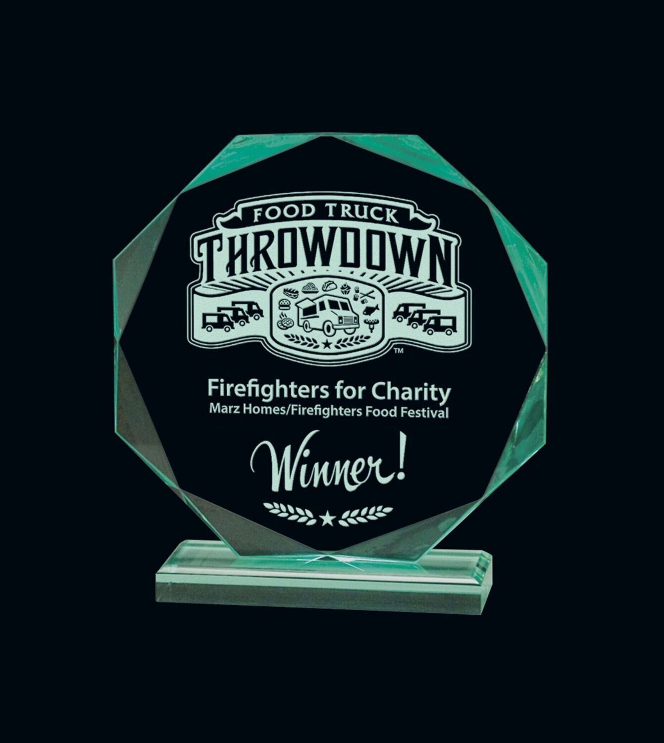 Jade Octagon Acrylic Award: 7" x 7-3/4"-108326