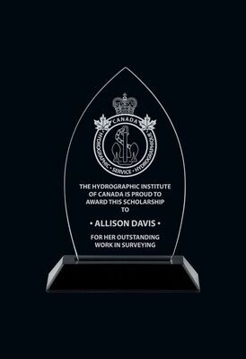Peak Acrylic Award with Black Snap in Base: 7-1/4"-108140