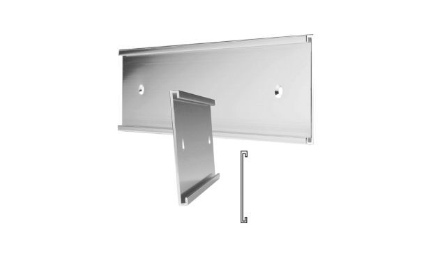 Brushed Silver Aluminum Wall Sign Holder: 8" x 2"-102744