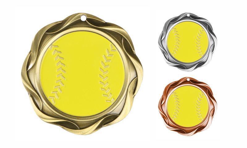 Fusion Softball Medallion: Antique Gold 3"-108455