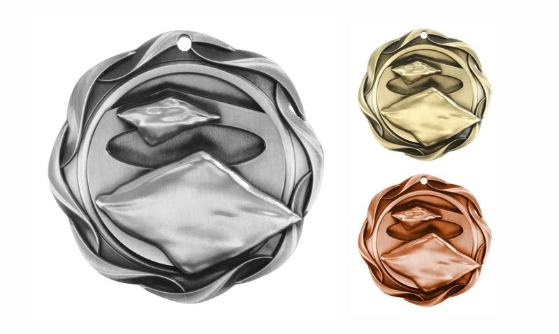 Fusion Cornhole Medallion: Antique Silver 3"-108459