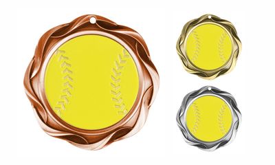 Fusion Softball Medallion: Antique Bronze 3"-108457