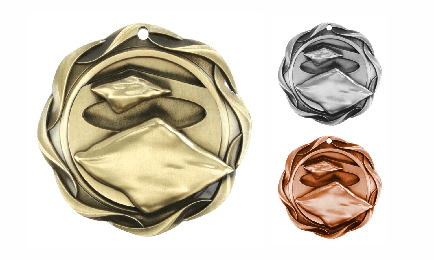 Fusion Cornhole Medallion: Antique Gold 3"-108458