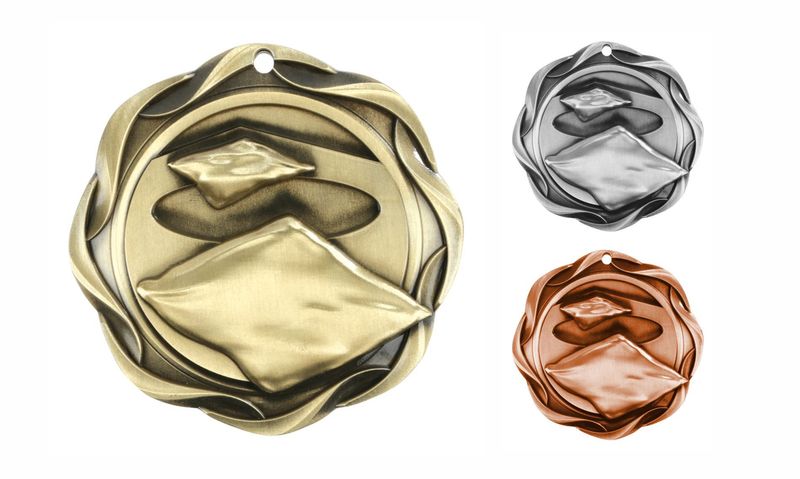Fusion Cornhole Medallion: Antique Gold 3"-108458