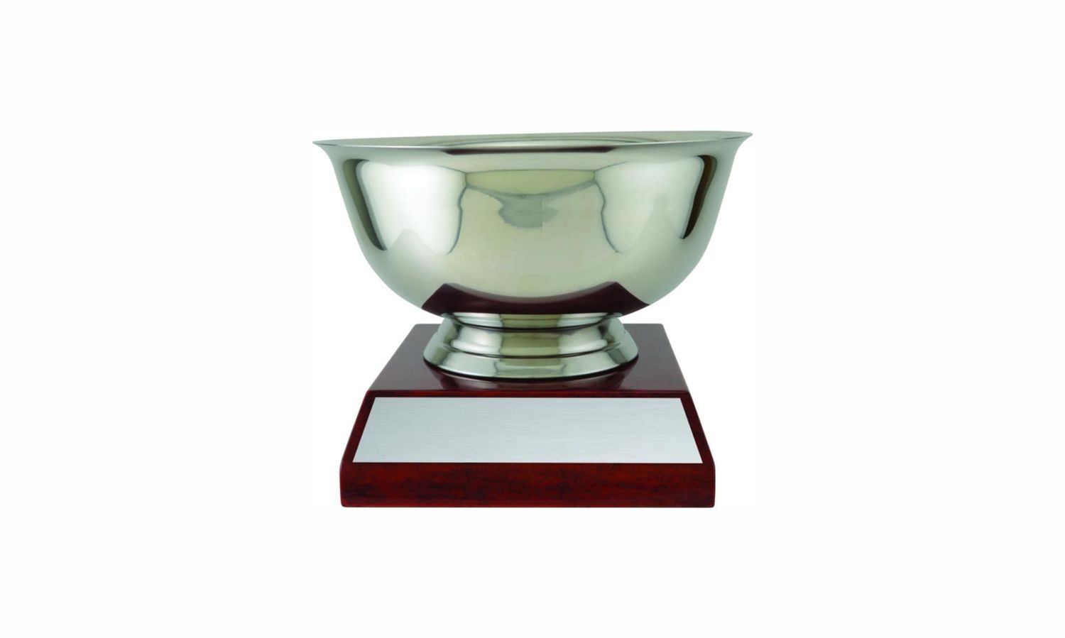 Stainless Steel Revere Bowl Trophy on a Piano Finish Base: 4-5/8" -108409