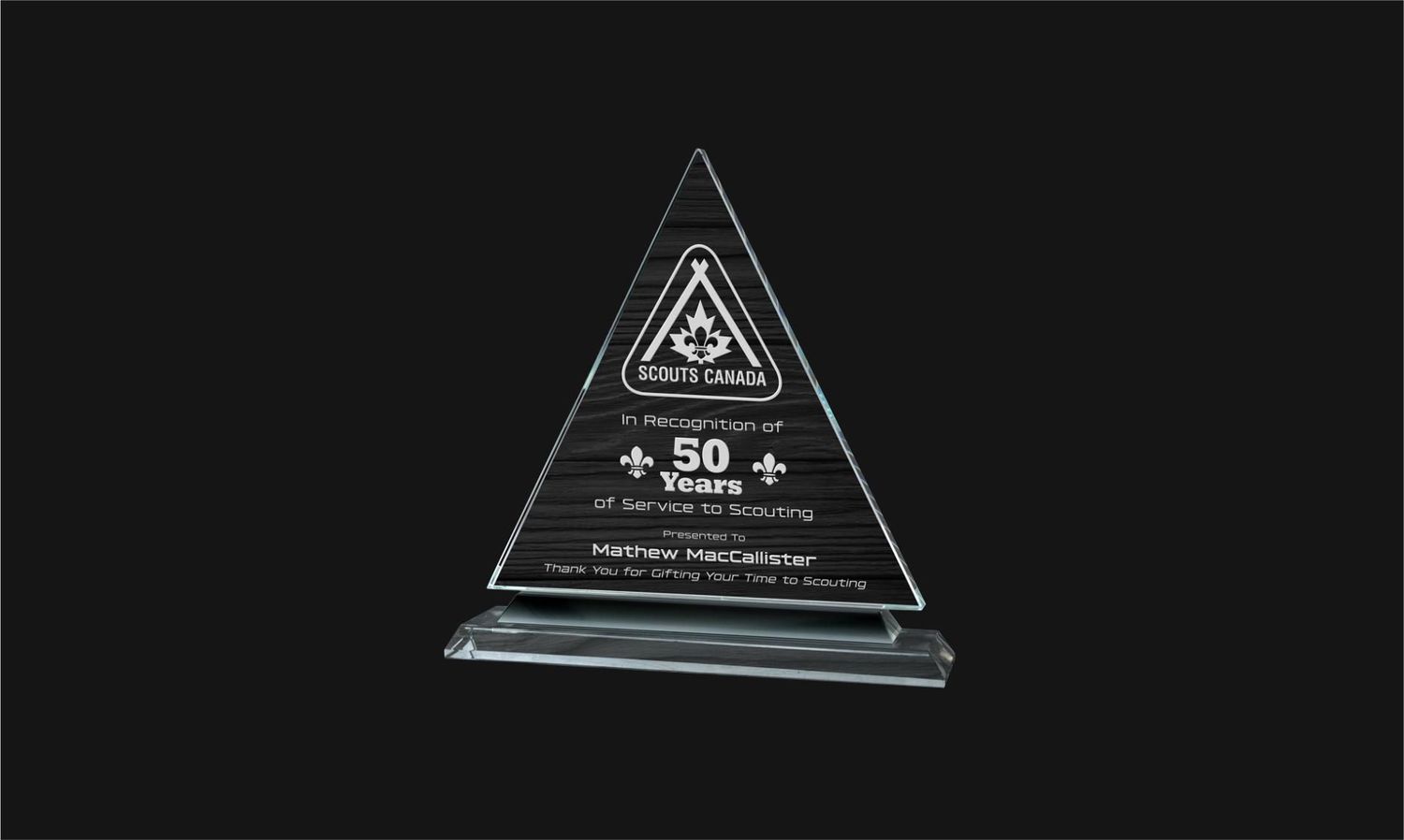 Infiniti Series Clear and Black Glass Award: 5-3/4" x 5-3/4" -108439