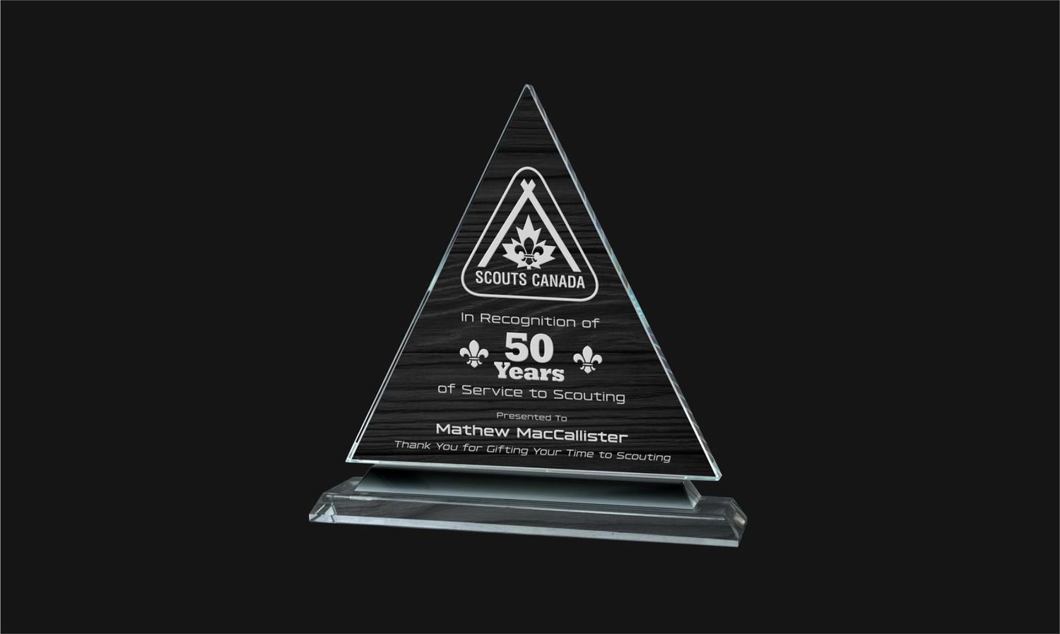 Infiniti Series Clear and Black Glass Award: 6-7/8" x 7" -108440