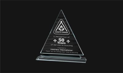Infiniti Series Clear and Black Glass Award: 6-7/8" x 7" -108440