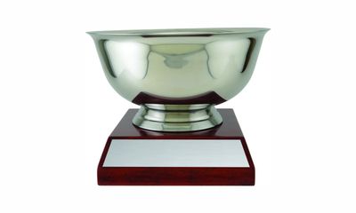 Stainless Steel Revere Bowl Trophy on a Piano Finish Base: 6-3/4" -108411