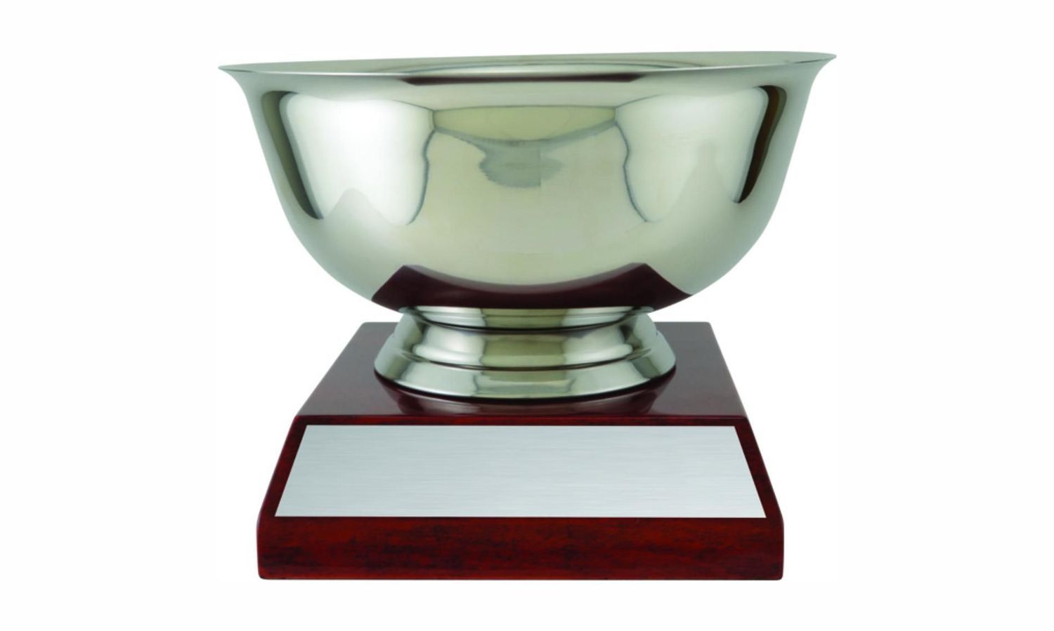 Stainless Steel Revere Bowl Trophy on a Piano Finish Base: 7-5/8" -108412