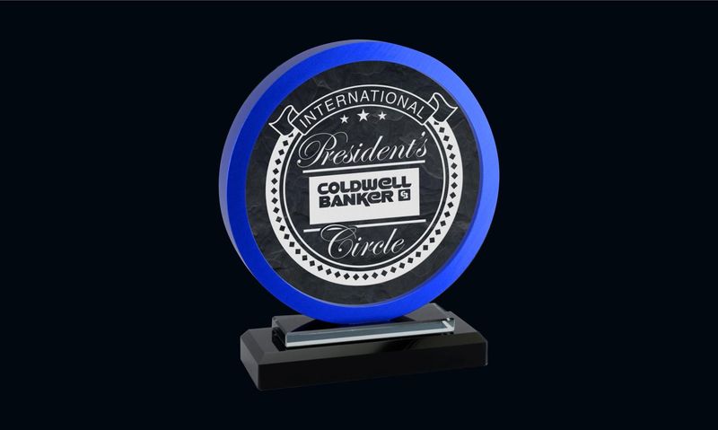 Jupiter Glass and Blue Aluminum Award: 6-7/8" -108416