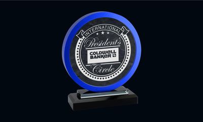 Jupiter Glass and Blue Aluminum Award: 6-7/8" -108416