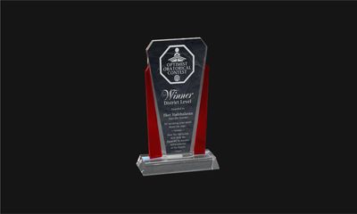 Apollo Series Red and Clear Optic Crystal Award: 7"-108424