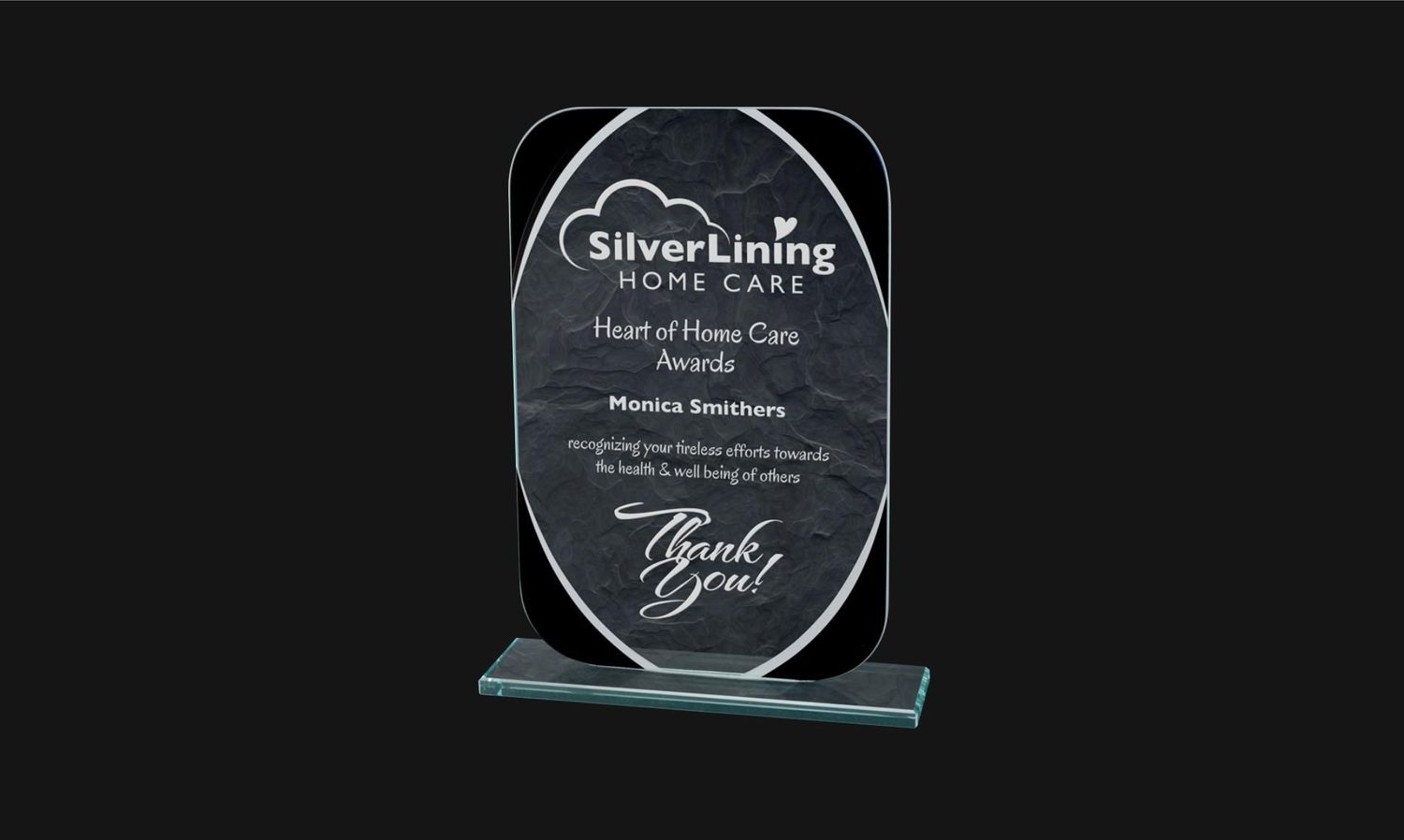 Huntsville Series Black and Mirror Glass Award: 7-1/4"-108422