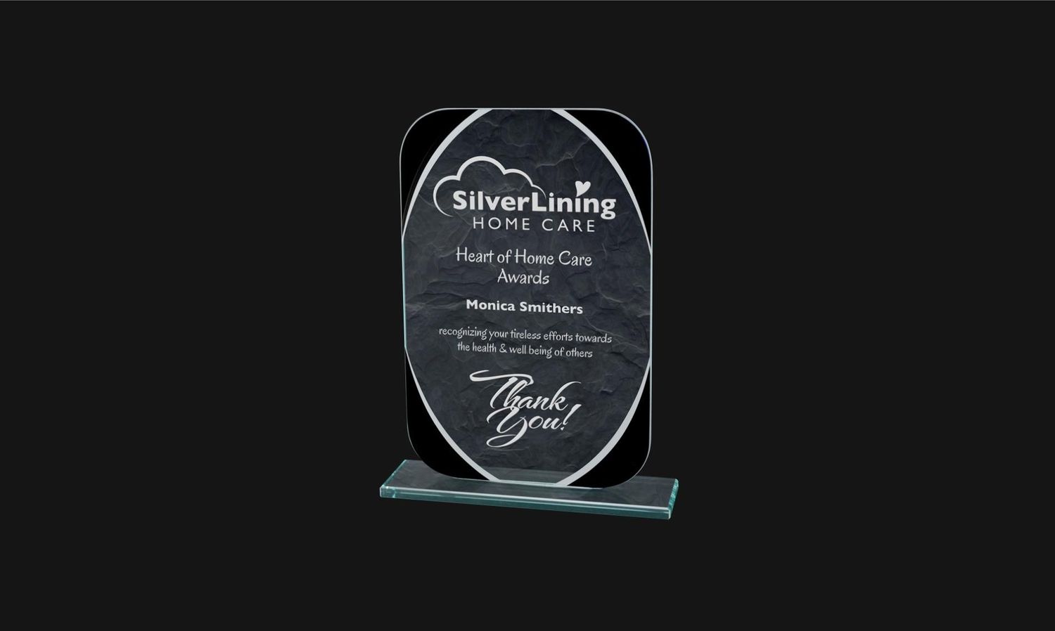 Huntsville Series Black and Mirror Glass Award: 6-1/2"-108421