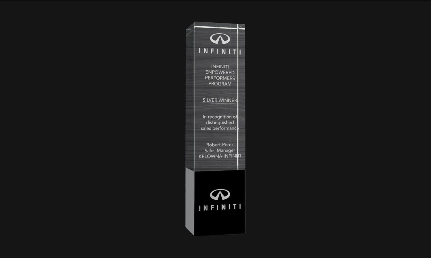 Elevation Series Black and Clear Optic Crystal Award: 9-1/4" -108451