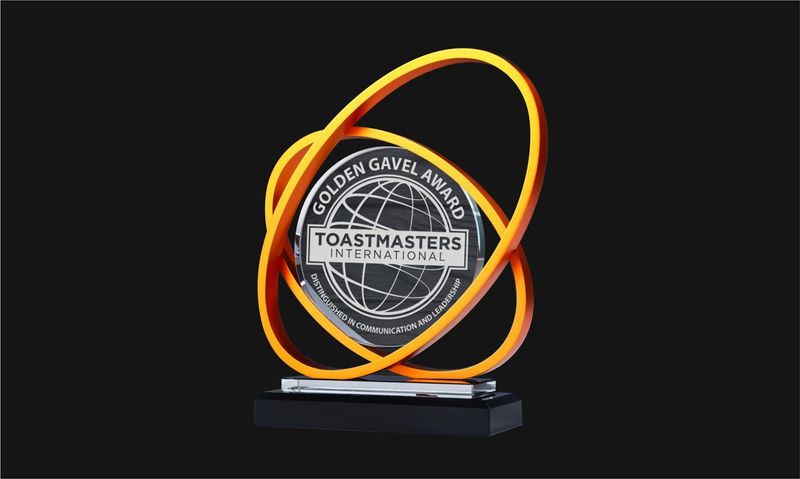 Saturn Series Glass and Gold Aluminum Award: 7"-108524