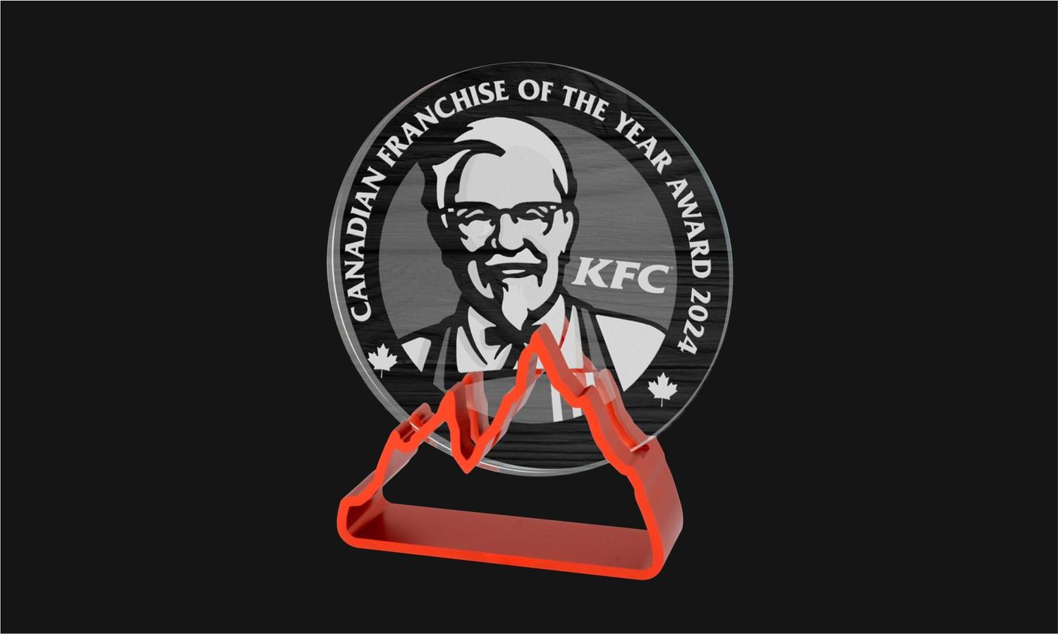Expedition Series Glass and Red Aluminum Award: 7"-108523