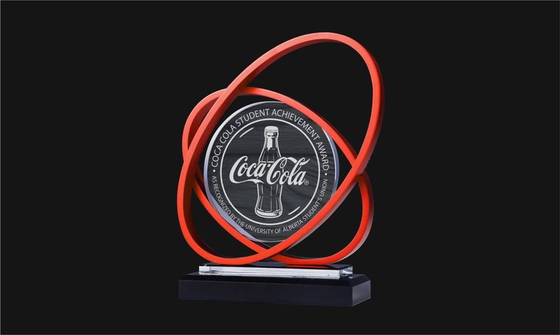 Saturn Series Glass and Red Aluminum Award: 7"-108527