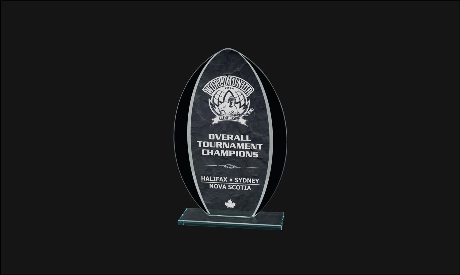 Belleville Series Black and Mirror Glass Award: 6-1/2" -108538