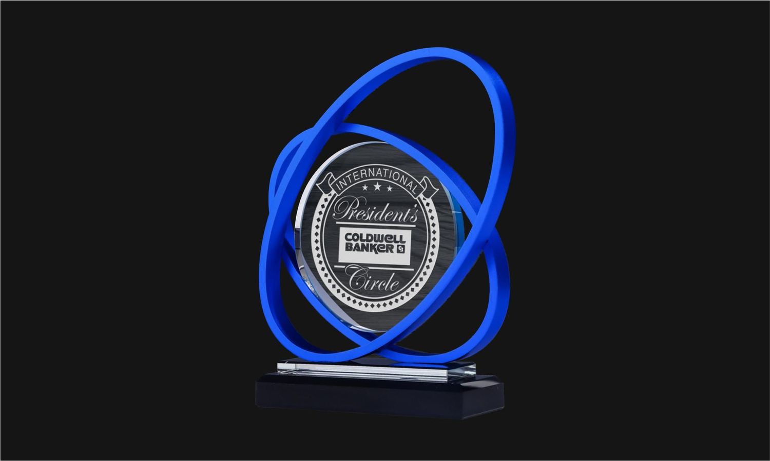 Saturn Series Glass and Blue Aluminum Award: 7"-108528