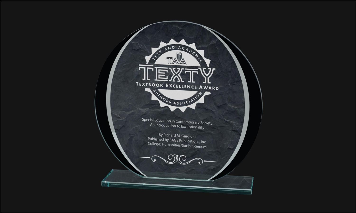 Otterville Series Black and Mirror Glass Award: 7-3/4" -108543