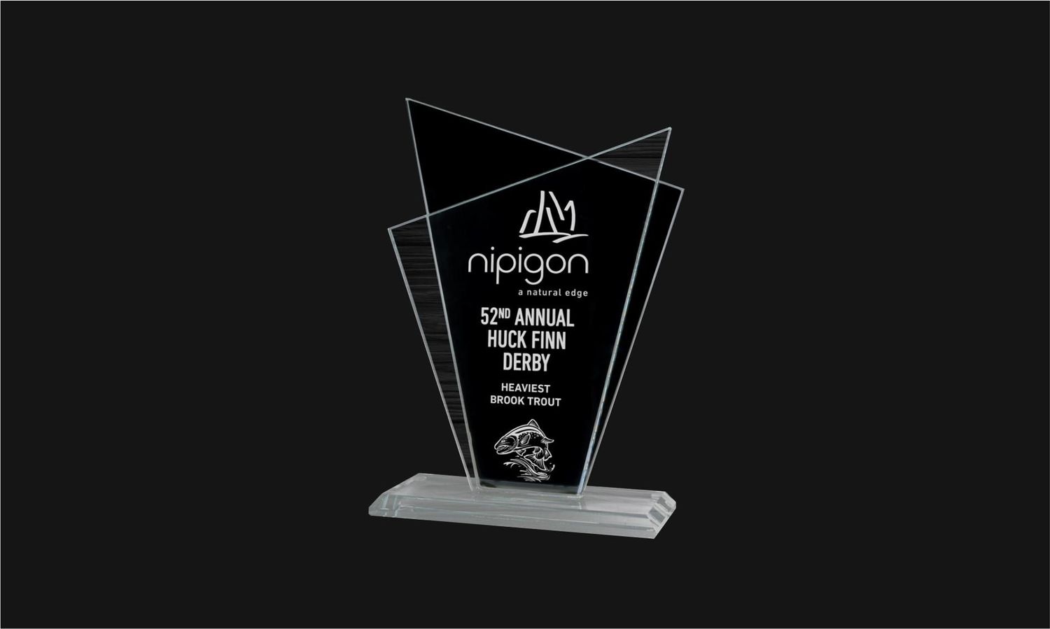 Plaza Series Black and Clear Glass Award: 6-7/8" -108548