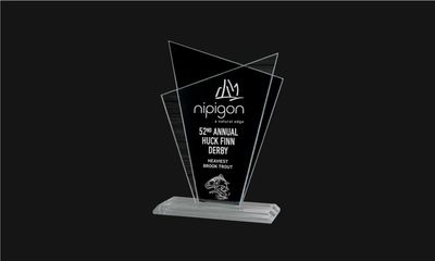 Plaza Series Black and Clear Glass Award: 6-7/8" -108548