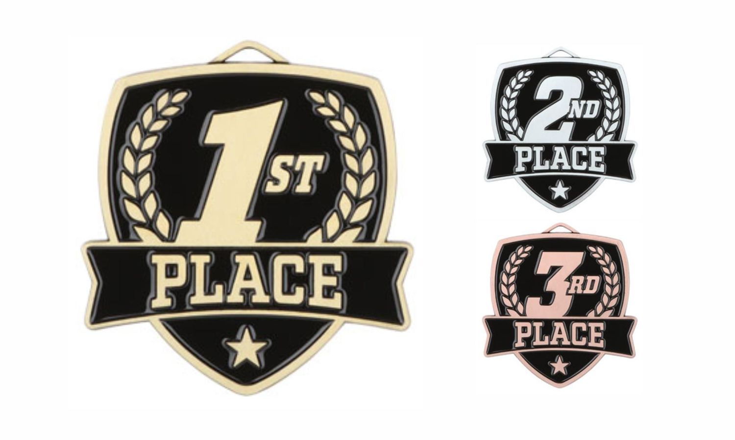 Varsity 1st Place Medallion: Antique Gold 2-1/2"-108512