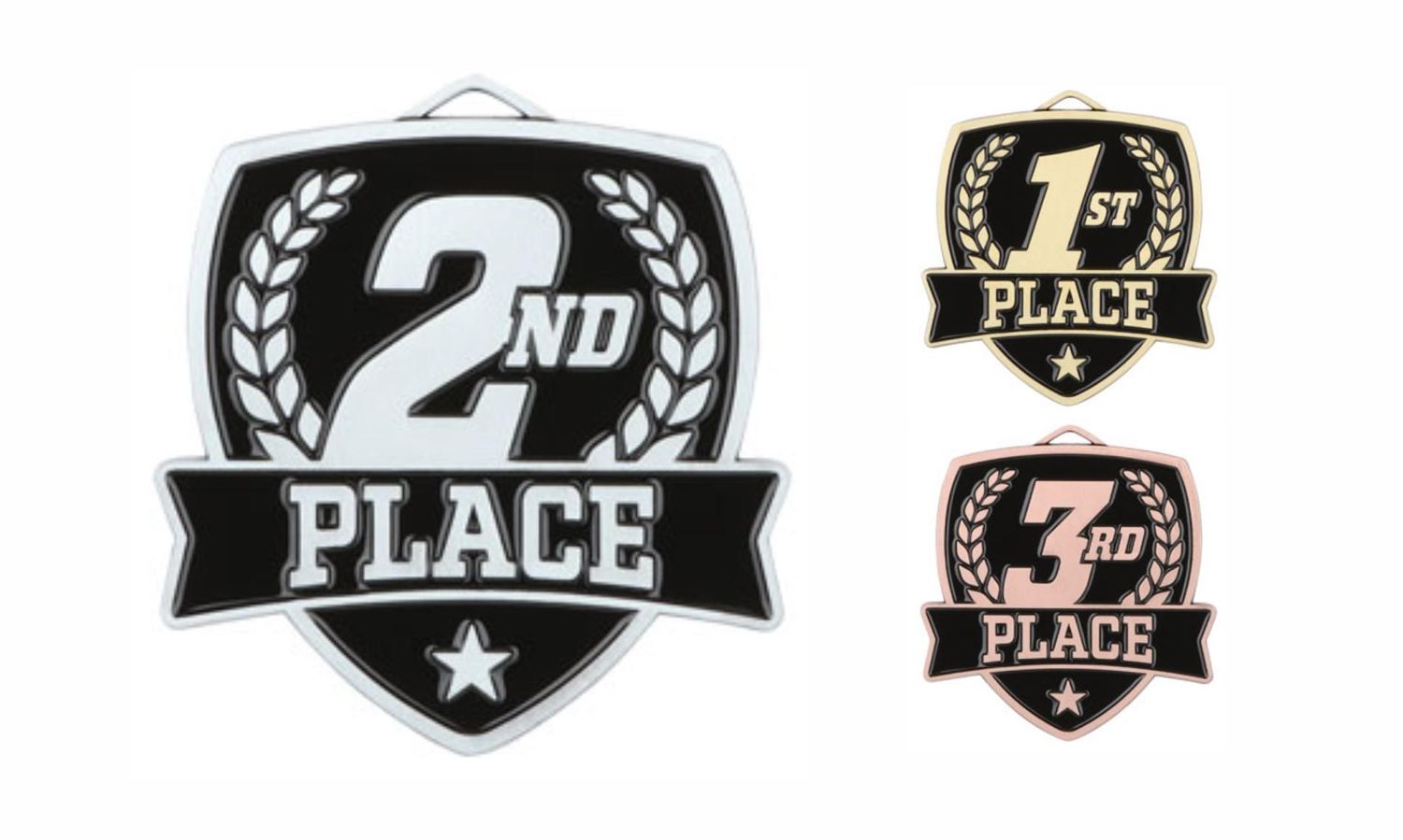 Varsity 2nd Place Medallion: Antique Silver 2-1/2"-108513