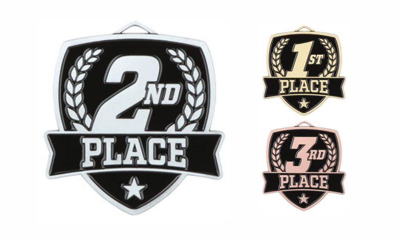 Varsity 2nd Place Medallion: Antique Silver 2-1/2"-108513